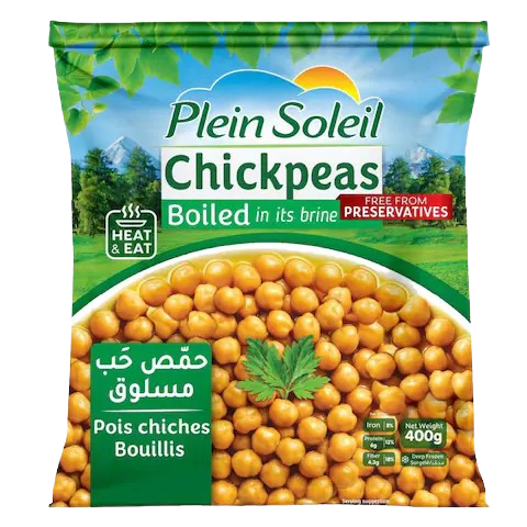 PLEIN SOLEIL FROZEN CHICK PEAS BOILED 400G