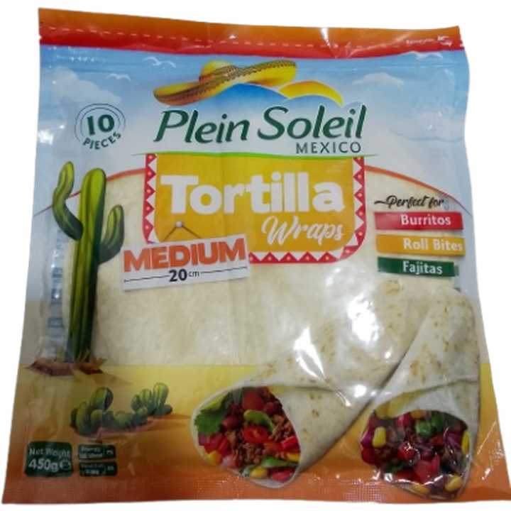 PLEIN SOLEIL MEXICO TORTILLA WRAPS 450G MEDIUM