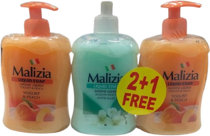 MALIZIA HAND WASH YOGURT & PEACH*2 +1 MUSK FREE