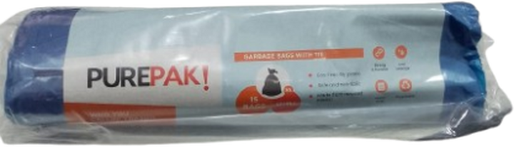 PURPACK TRASH BAGS AQUA BLUE SMALL *15 BAGS