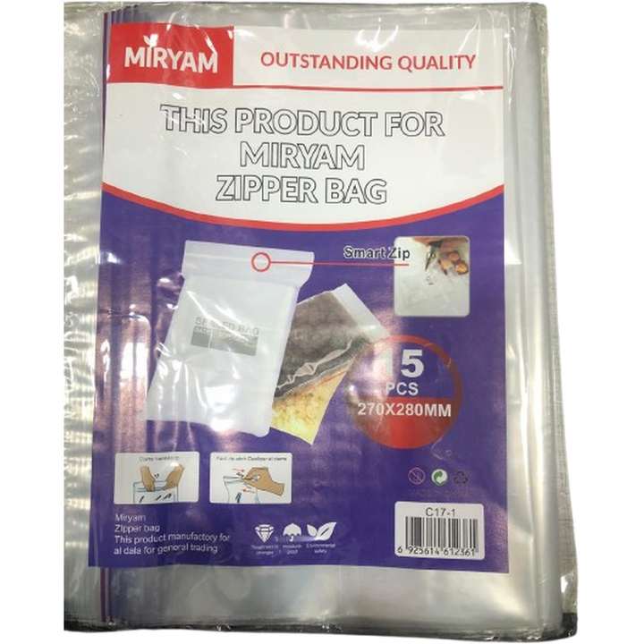 MIRYAM ZIPPER BAG 270*280MM * 15PCS