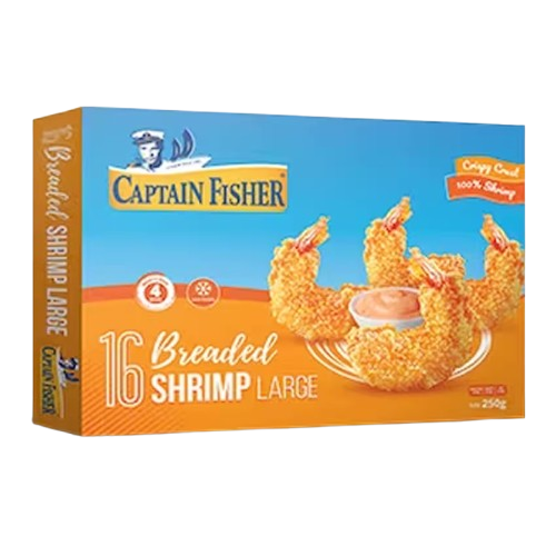 CAPTAIN FISHER BREADED SHRIMPS LARGE 250G