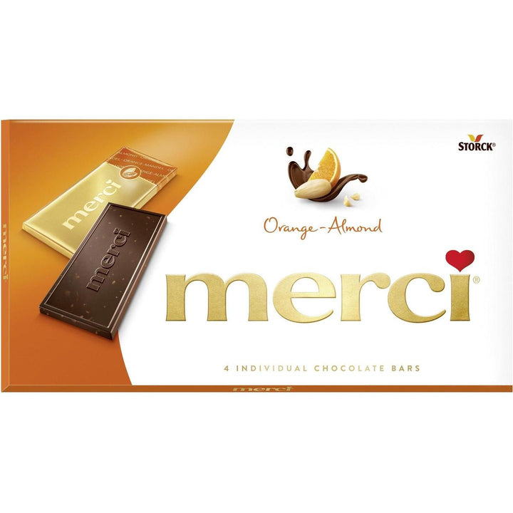 MERCI ORANGE ALMOND CHOCOLATE BARS 100G