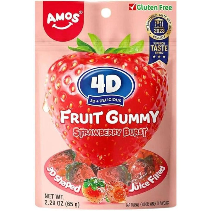 AMOS 4D FRUIT GUMMY 65G STRAWBERRY BURST