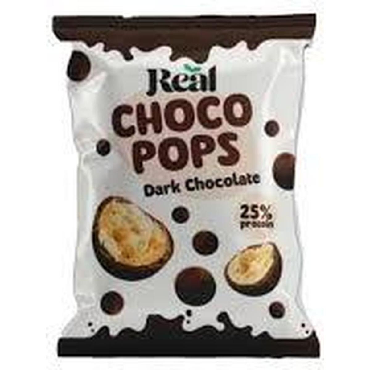 REAL CHOCO POPS 32G DARK CHOCOLATE 25% PROTEIN