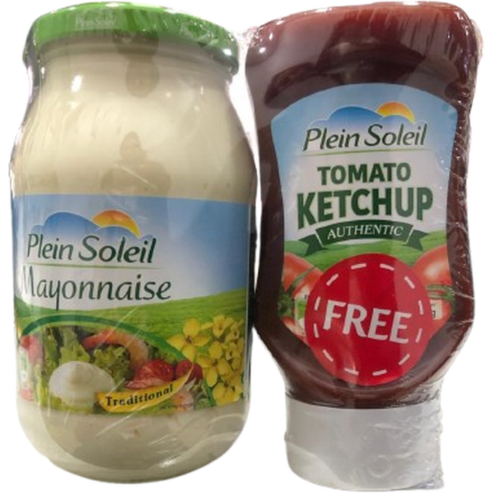 PLEIN SOLEIL MAYONNAISE 500ML + TOMATO KETCHUP 340G FREE
