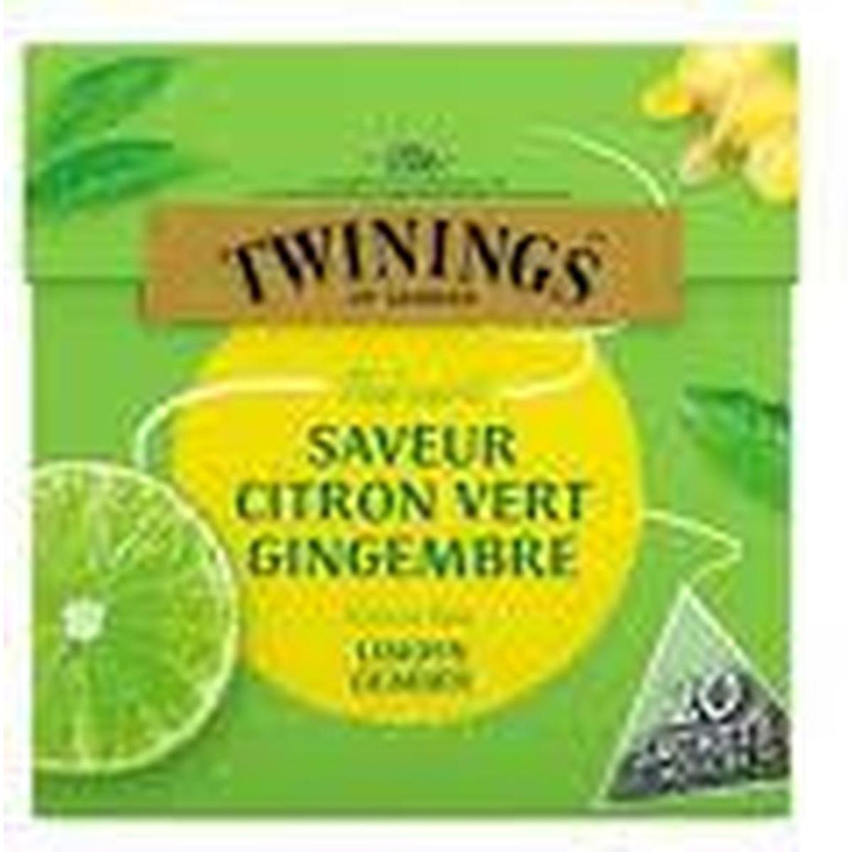 TWININGS GROENE THEE LIMOEN GEMBER *20 SACHETS
