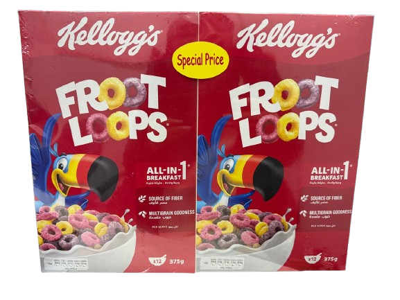 Kellogg'S Cereal Froot Loops 375g *2 @ S.P.