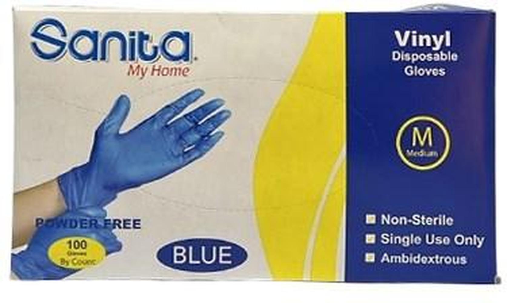 SANITA MY HOME VINYL GLOVES MEDIUM*100