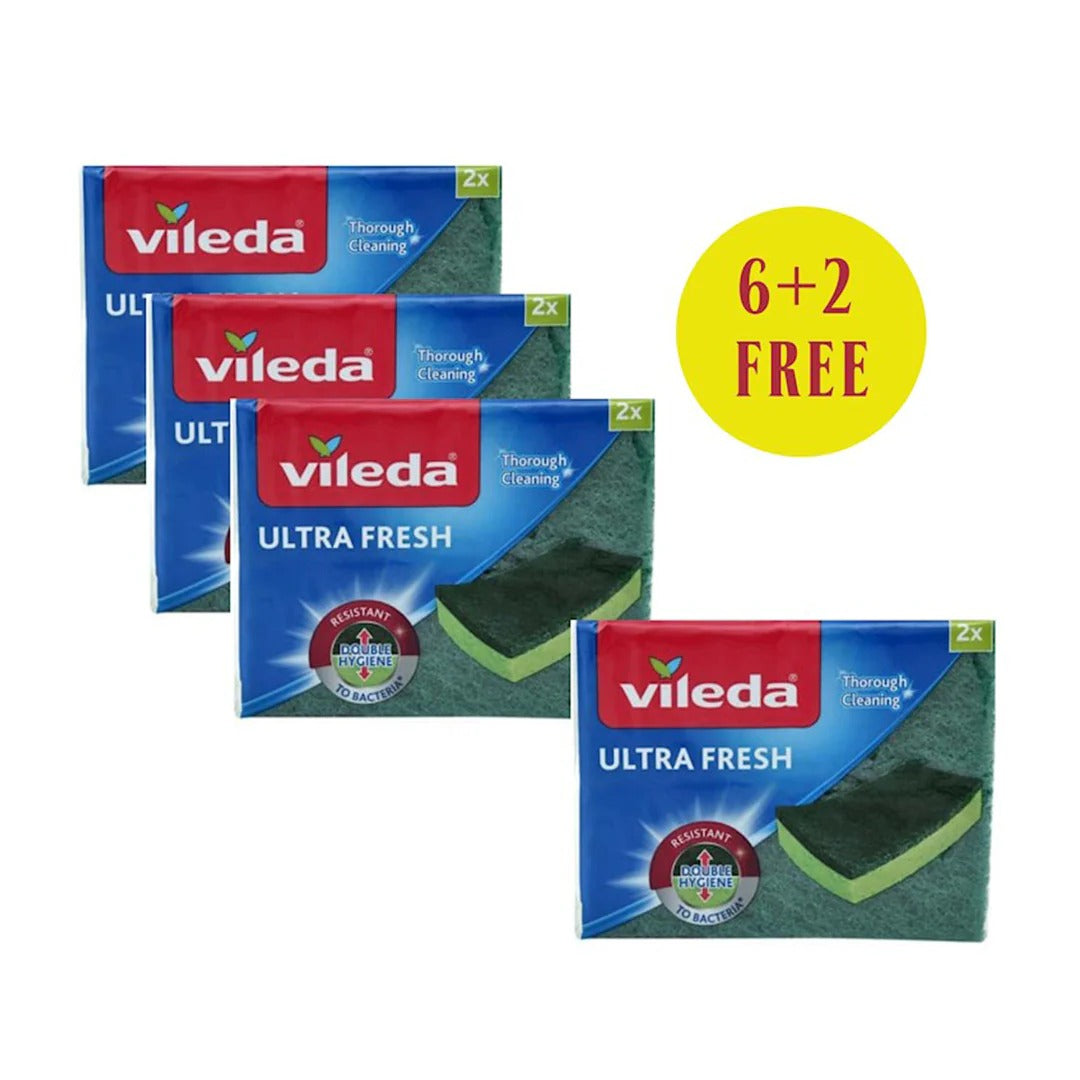 Vileda Sponge Scouring Ultra Fresh 6+2 Free