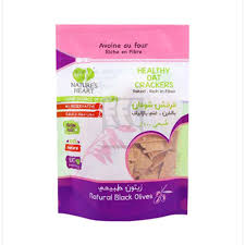 NATURE'S HEART HEALTHY OAT CRACKERS 150G NATURAL BLACK OLIVES