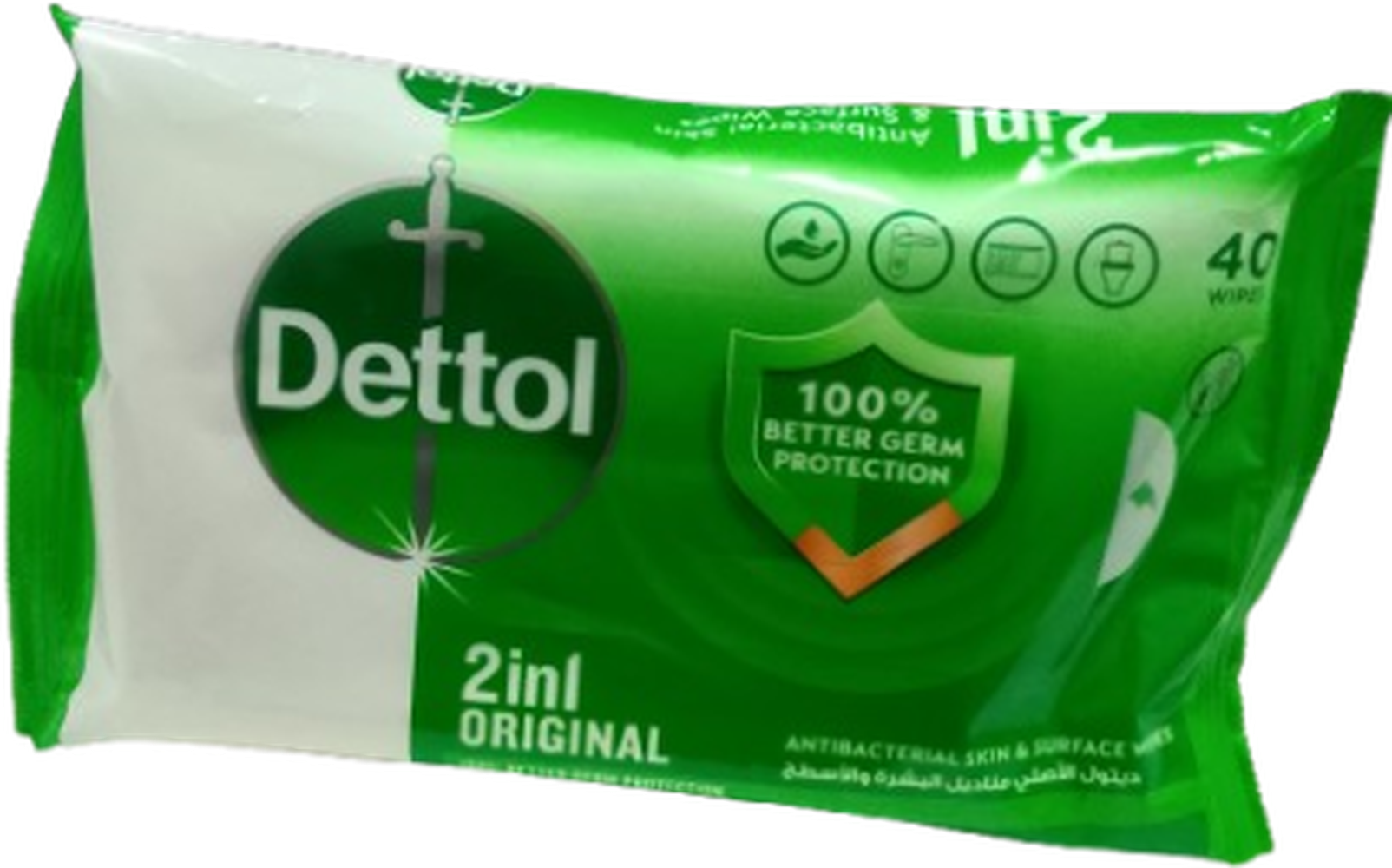 DETTOL WIPES 2IN1 ORIGINAL *40PCS