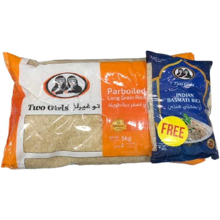 TWO GIRLS LONG GRAIN RICE 5KG +BASMATI RICE 2KG FREE