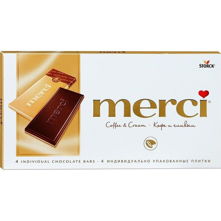 MERCI COFFEE & CREAM CHOCOLATE BARS 100G