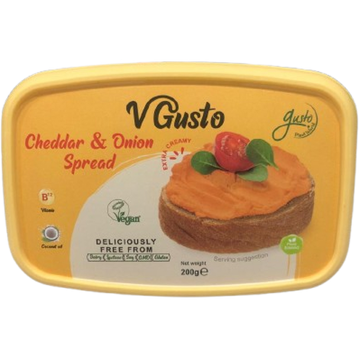 V GUSTO VEGAN CHEDDAR & ONION SPREAD 200G
