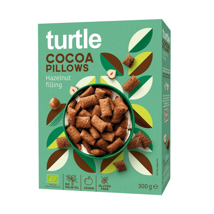Turtle Organic Cocoa Pillows With Hazelnut 300g