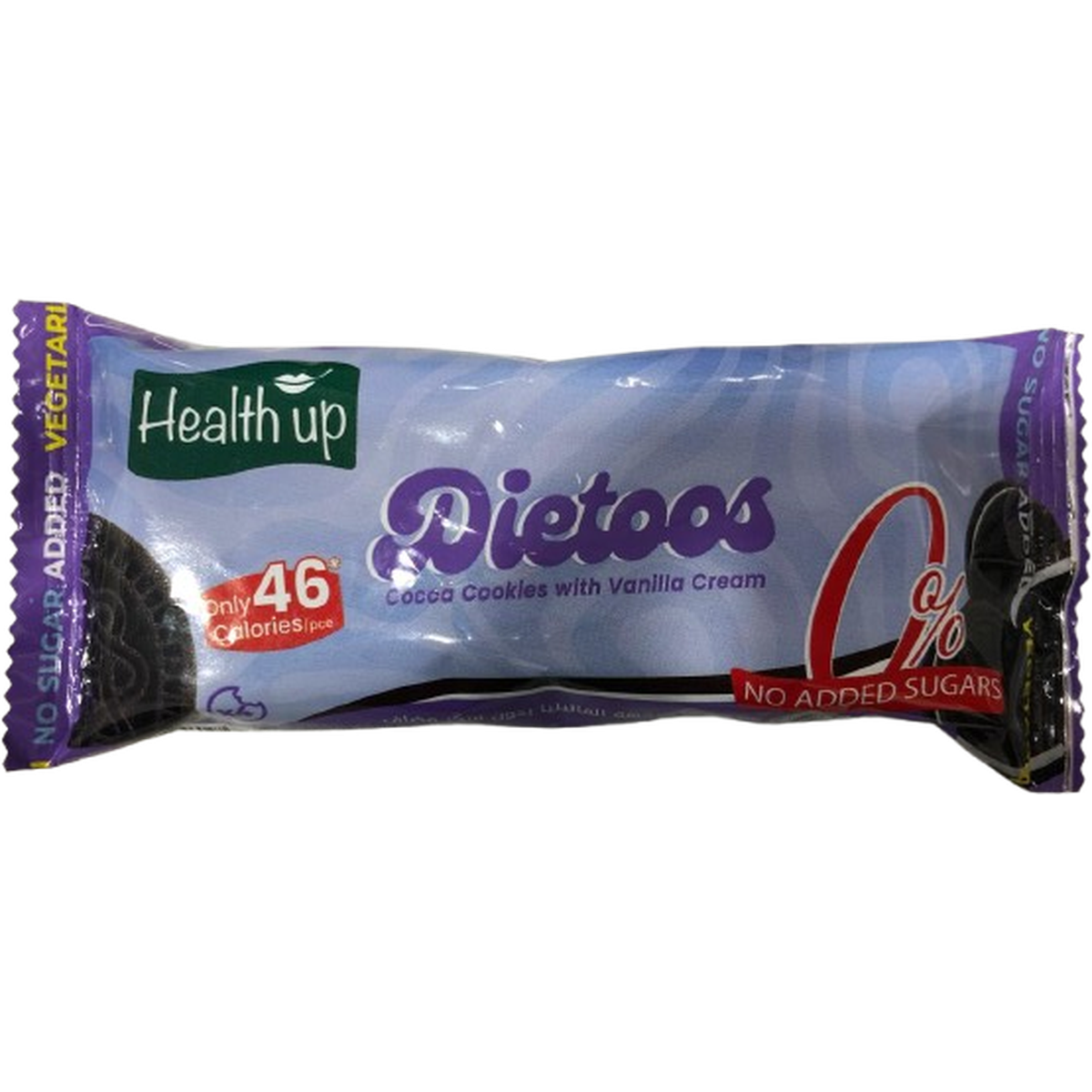 HEALTH UP DIETOOS COCOA COOKIES 44G 0% SUGAR