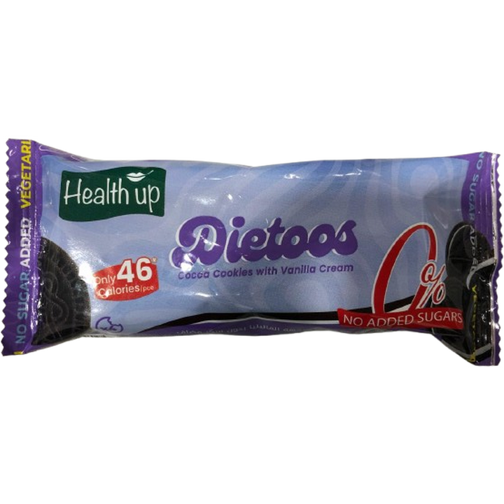 HEALTH UP DIETOOS COCOA COOKIES 44G 0% SUGAR