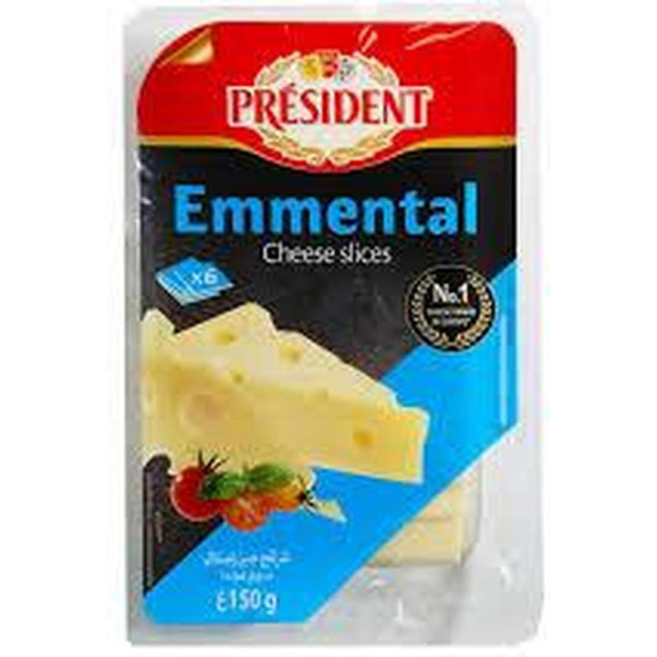 PRESIDENT SLICES PROCESSED CHEESE EMMENTAL 150G