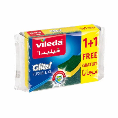 Vileda Glitzi Flexible Sponge  Xl 1+1 Free
