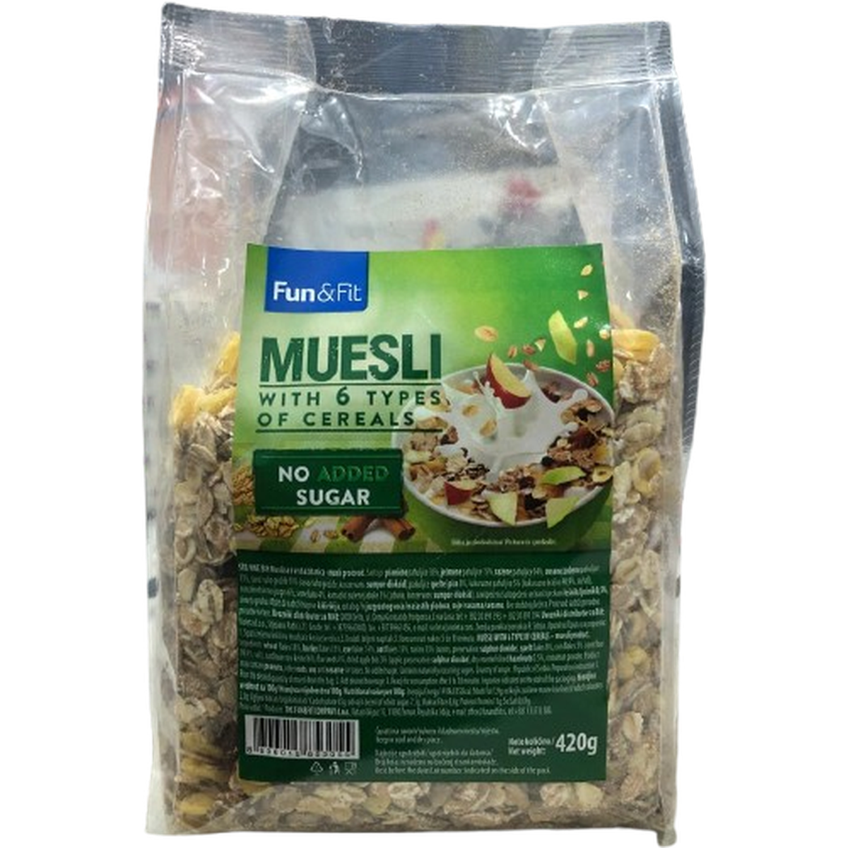 FUN & FIT SUGAR FREE MUSELI 420G 6 CEREALS