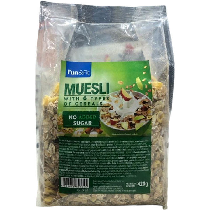 FUN & FIT SUGAR FREE MUSELI 420G 6 CEREALS
