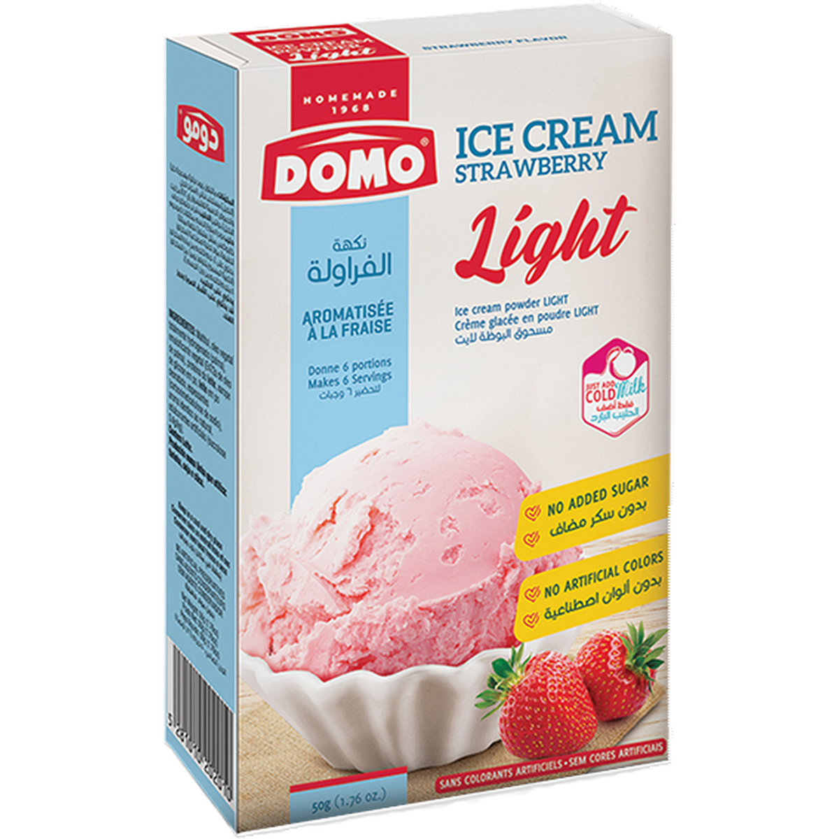 DOMO ICE CREAM LIGHT STRAWBERRY 50G