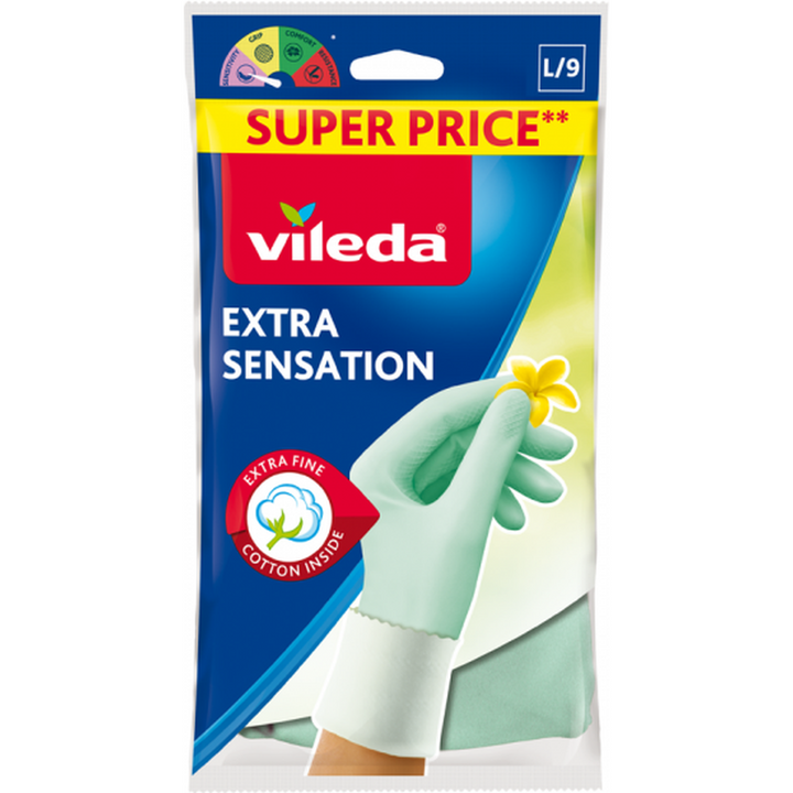 VILEDA CLOVES EXTRA SENSATION LARGE @ SUPER PRICE