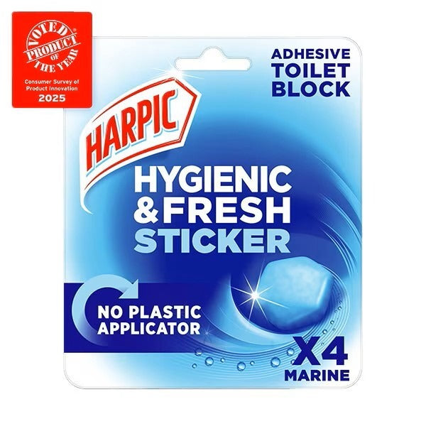 Harpic Toilet Block Hygienic & Fresh Sticker Marine 12g *4