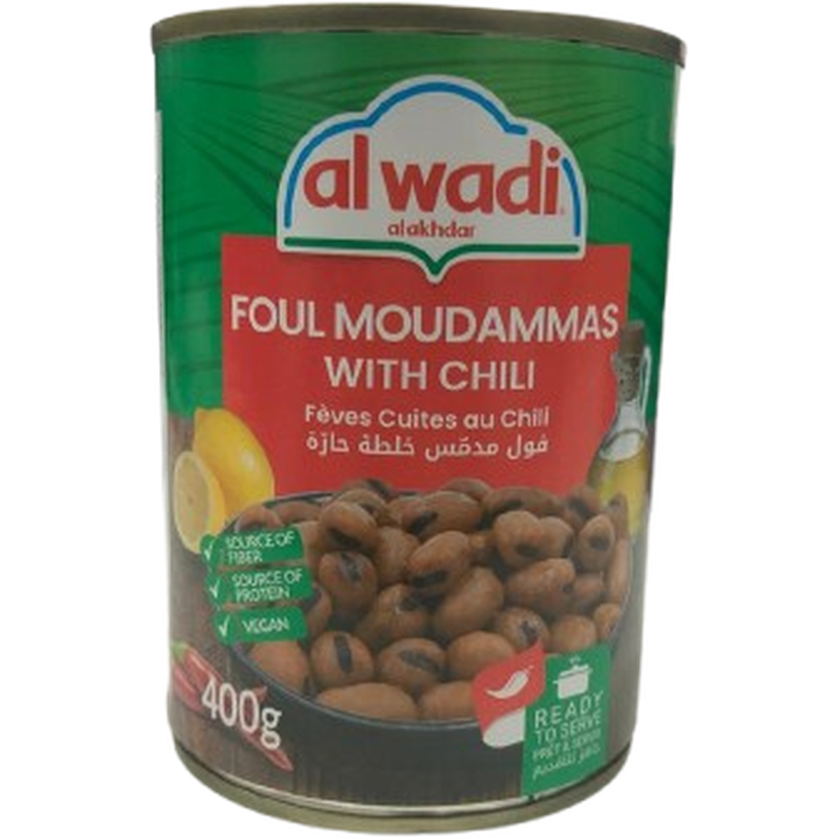AL WADI AL AKHDAR FOUL MOUDAMAS WITH CHILI 400G