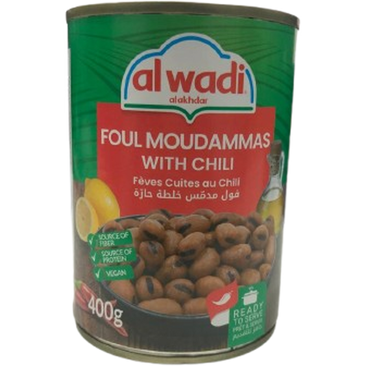AL WADI AL AKHDAR FOUL MOUDAMAS WITH CHILI 400G