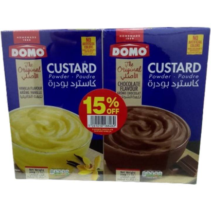 DOMO CUSTARD POWDER 200G CHOCOLATE+VANILLE 15% OFF