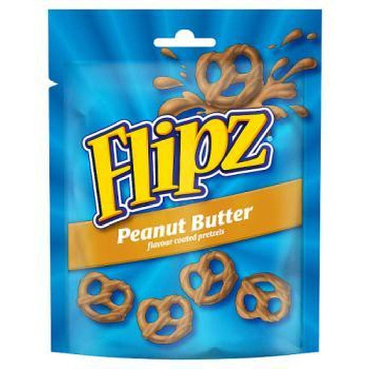 FLIPZ PEANUT BUTTER FLAVOUR COATED PRETZELS 90G