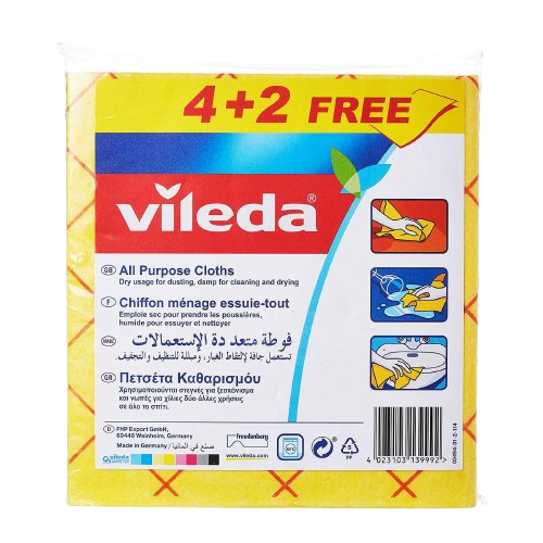 Vileda Cloth For All Purpose 4+2 Pcs