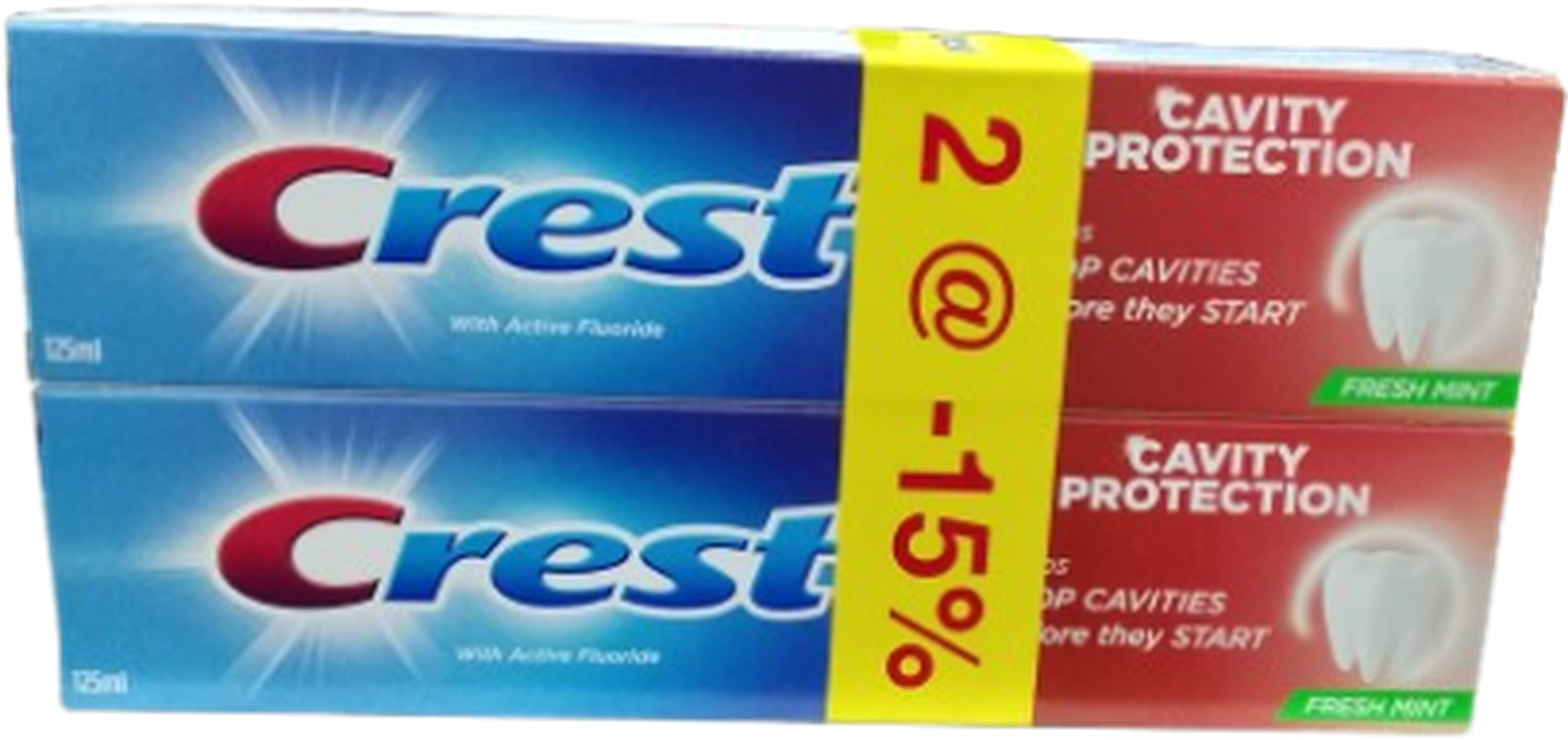 CREST CAVITY PROTECTION 125ML*2 FRESH MINT -15%