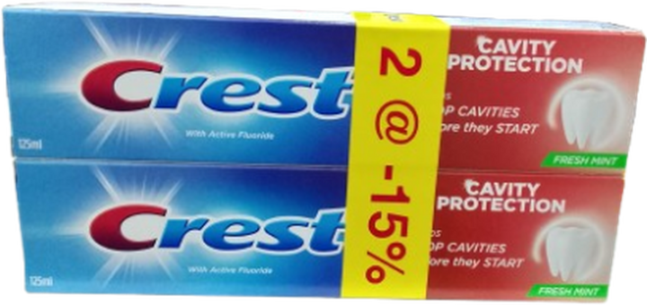 CREST CAVITY PROTECTION 125ML*2 FRESH MINT -15%