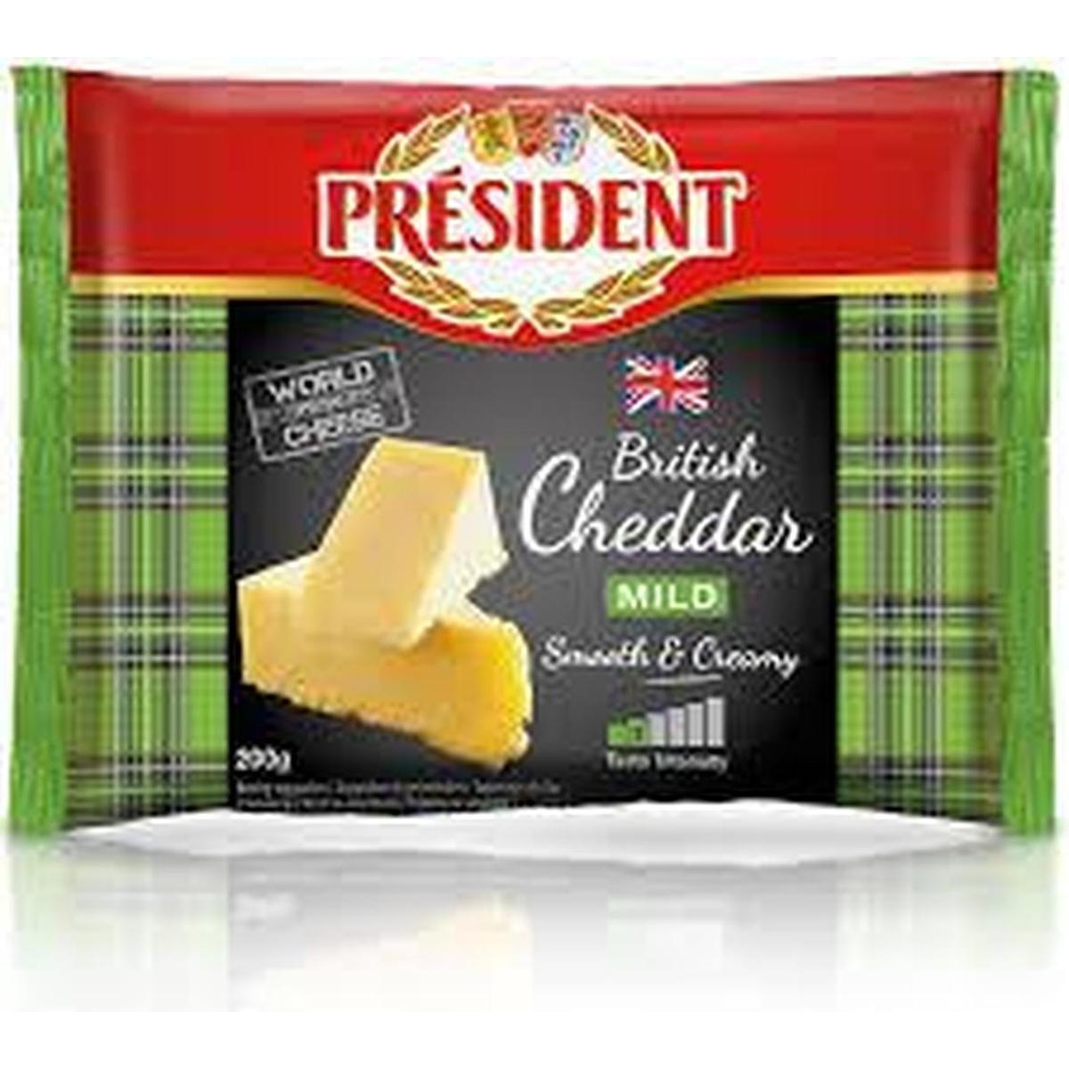 PRESIDENT CHEESE 200G CHEDDAR MILD