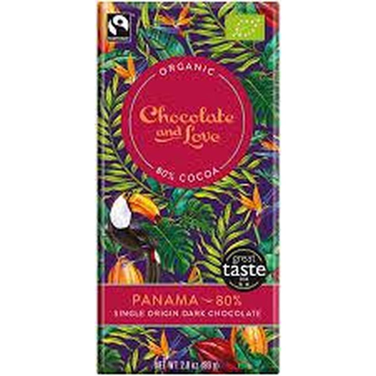 CHOC & LOVE ORGANIC 80% DARK CHOCOLATE 80G