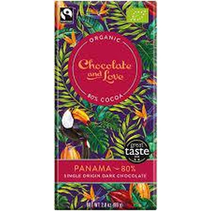 CHOC & LOVE ORGANIC 80% DARK CHOCOLATE 80G