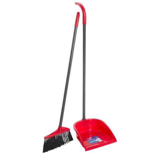 Vileda Long Handle Dust Pan + Broom