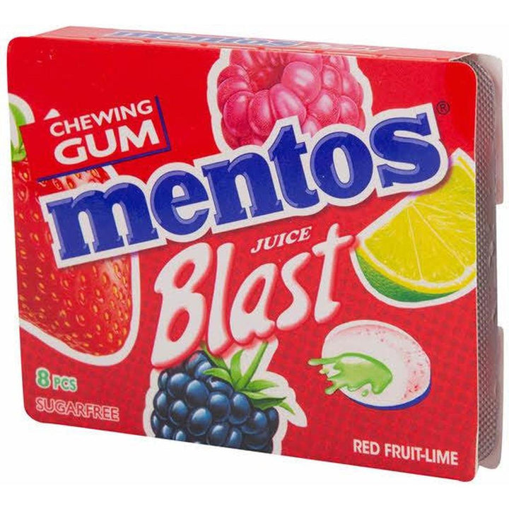 MENTOS CHEWING GUM JUICE BLAST 14G RED FRUIT-LIME