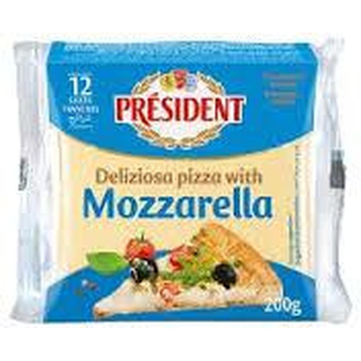 PRESIDENT PROCESSED CHEESE  SLICES MOZARELLA 200G