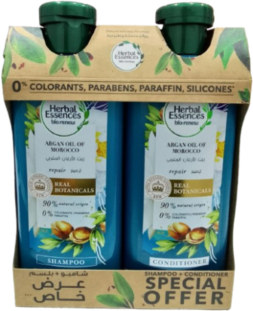 HERBAL ESSENCES ARGAN OIL OF MAROCCO SHAMPOO+CONDITIONER 400ML @SP