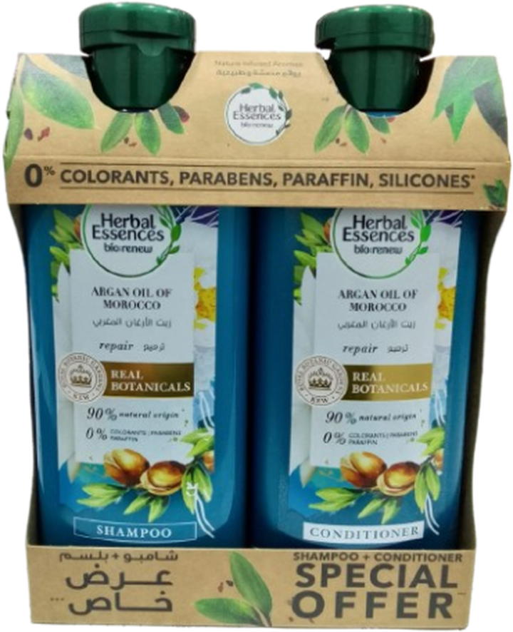HERBAL ESSENCES ARGAN OIL OF MAROCCO SHAMPOO+CONDITIONER 400ML @SP