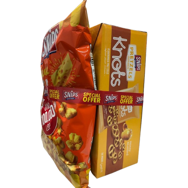 SNIPS HONEY MUSTARD PRETZELS 30G*24+FREE CHEESE POP CORN