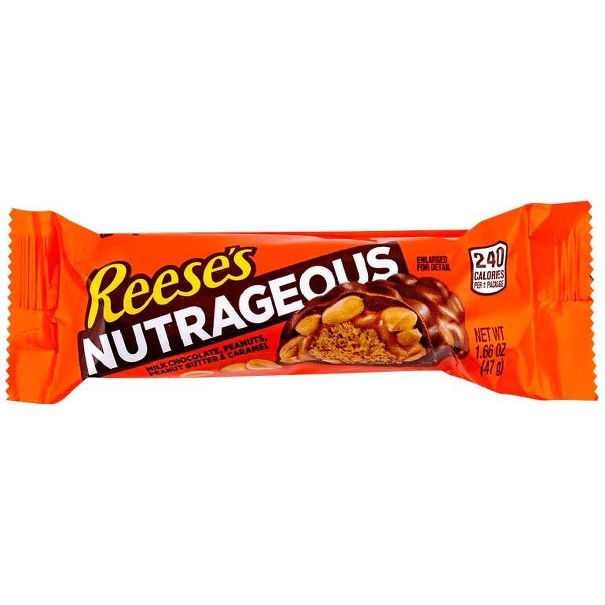 REESE'S NUTRAGEOUS CHOCOLATE CANDY ,PEANUT BUTTER & CARAMEL 47G