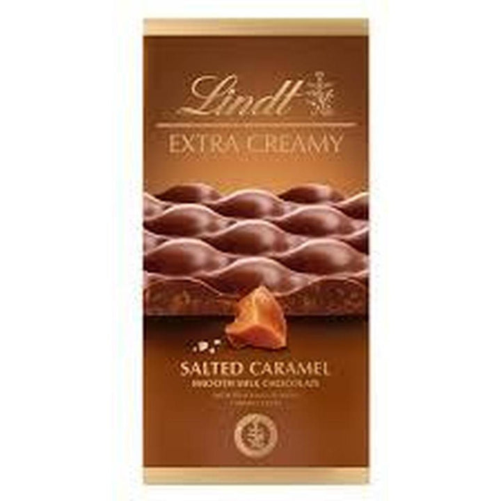 LINDT EXTRA CREAMY 80G SALTED CARAMEL SMOOTH MILK CHOCOLATE