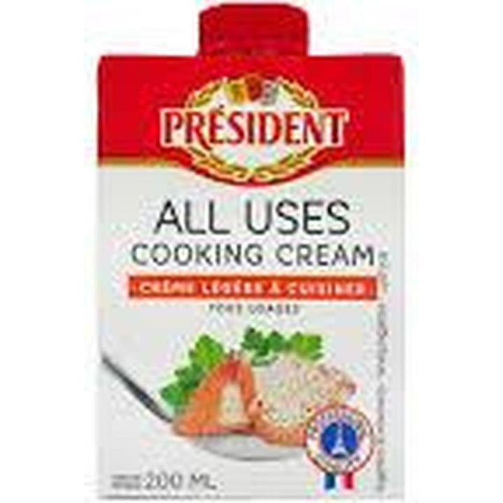 PRESIDENT COOKING CREAM 200ML ALL USES