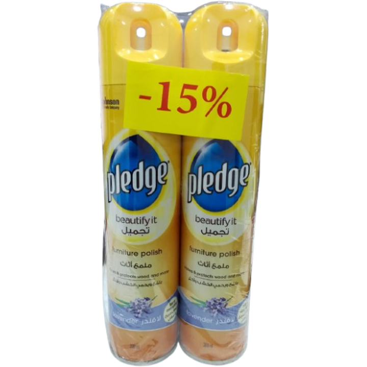 PLEDGE FURNITURE POLISH 300ML*2 LAVENDER @15% OFF