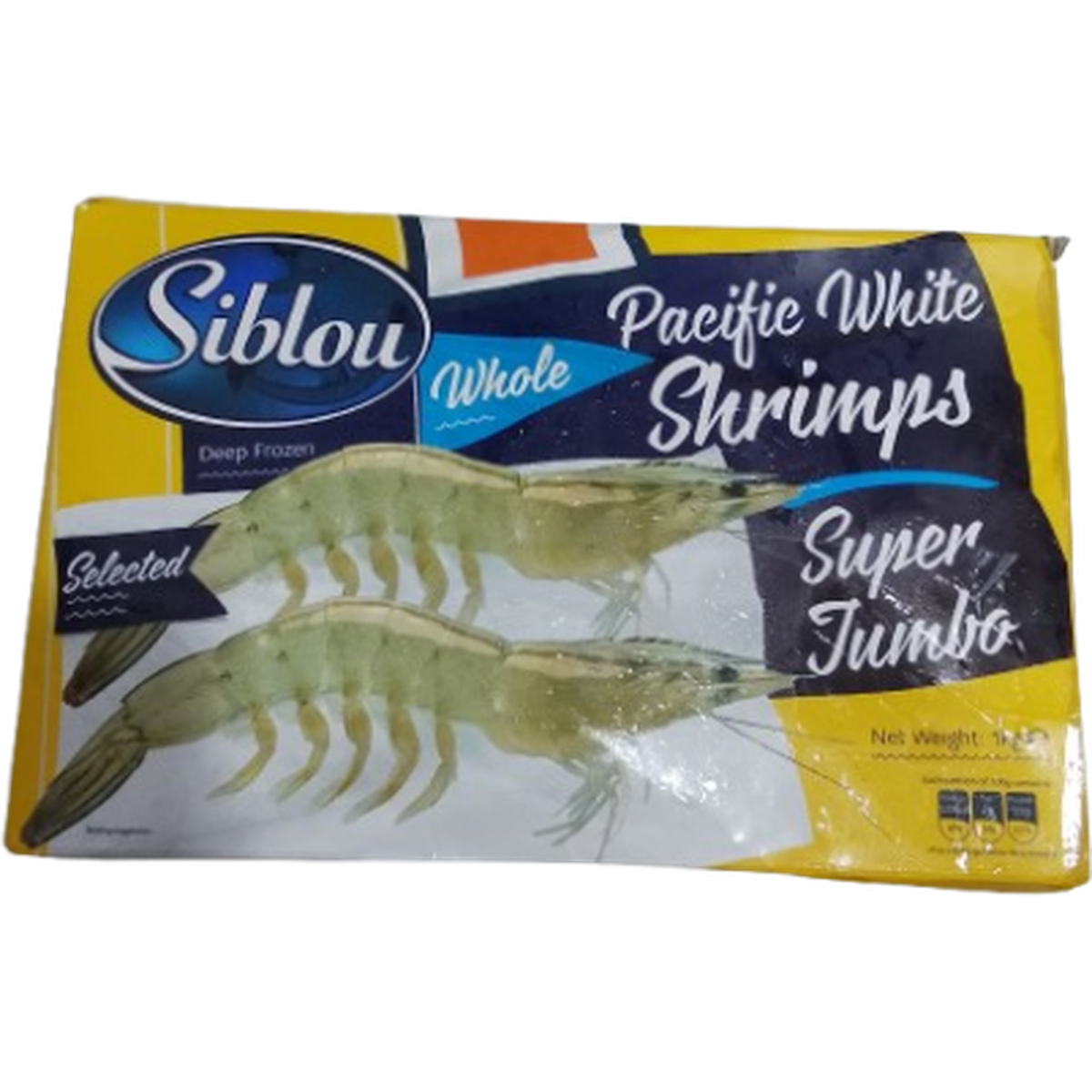 SIBLOU PACIFIC WHITE WHOLE SHRIMPS 1KG SUPER JUMBO